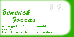 benedek forras business card